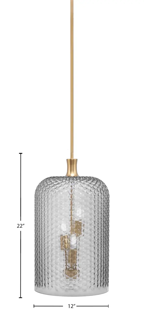 Toltec Lighting 3-Light Cluster Stem Pendant with Smoke Textured Glass - Image 2