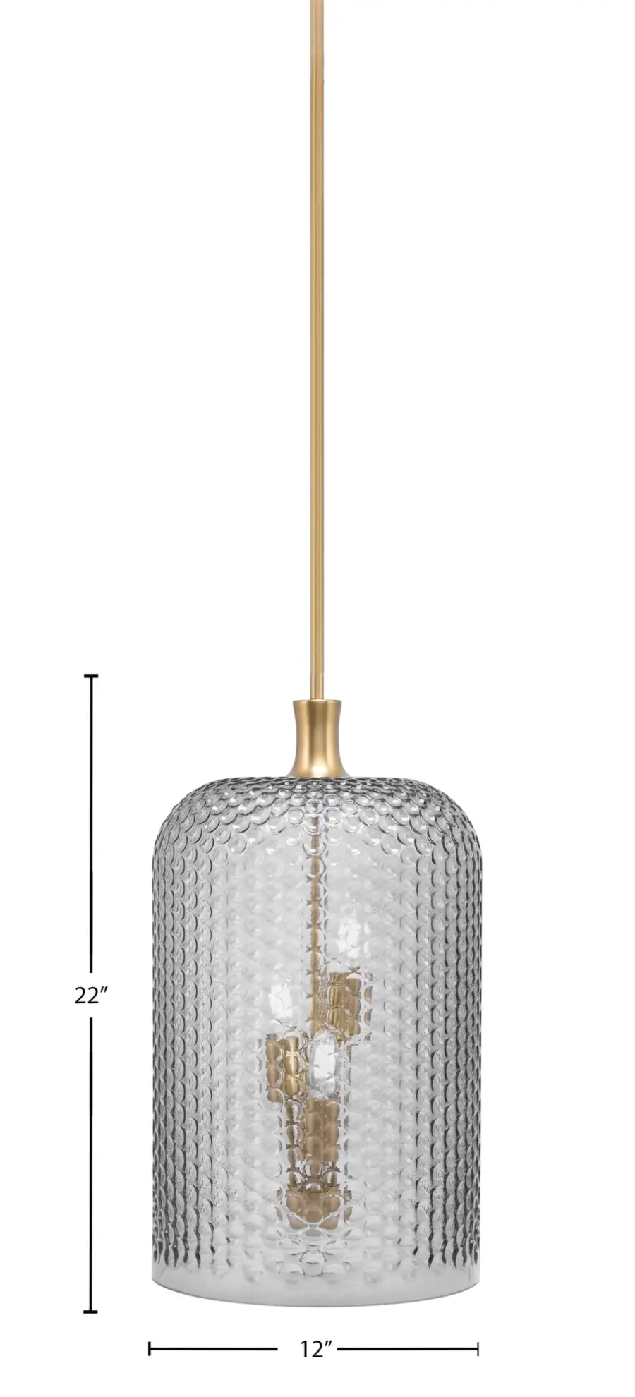 Toltec Lighting 3-Light Cluster Stem Pendant with Smoke Textured Glass - Image 2
