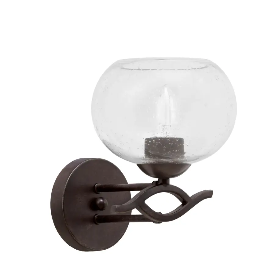 Revo 1 Light Wall Sconce with Clear Bubble Glass - Image 1