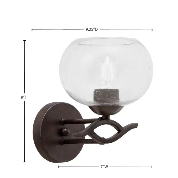 Revo 1 Light Wall Sconce with Clear Bubble Glass - Image 2