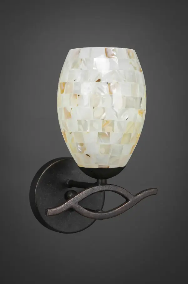 Revo One Light Wall Sconce in Dark Granite