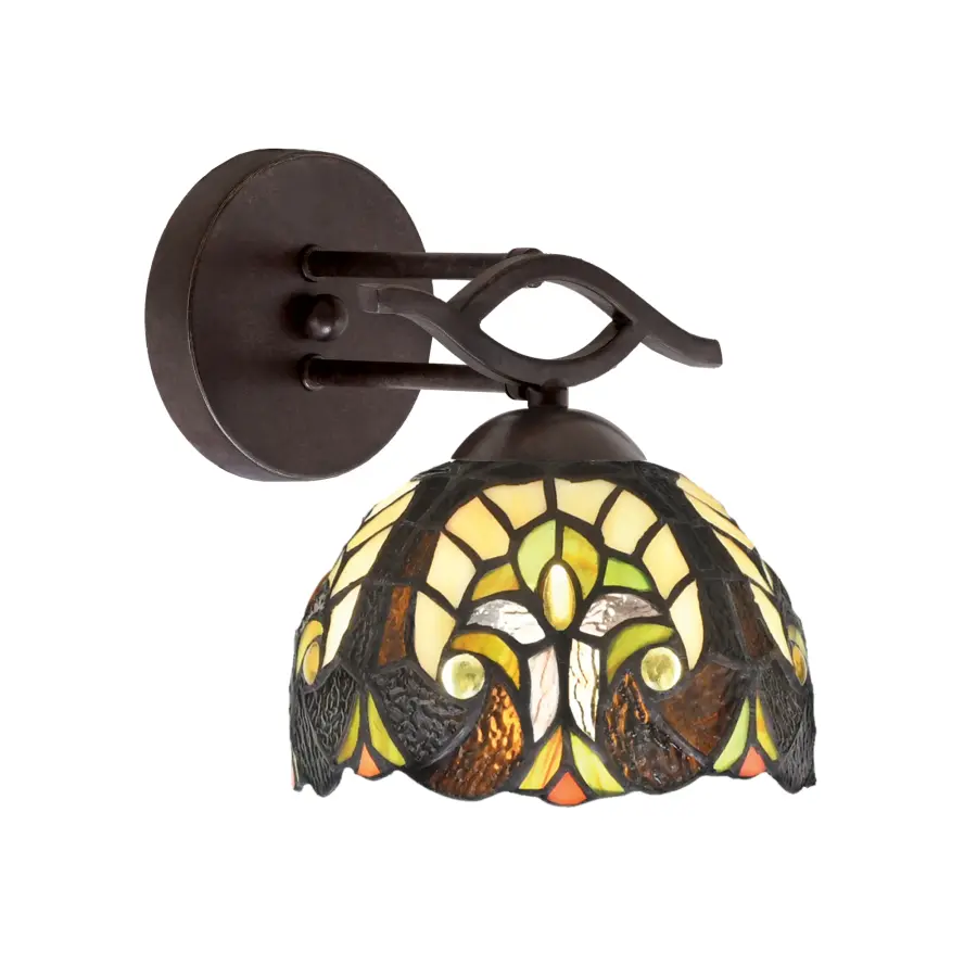 Revo 1-Light Wall Sconce with Ivory Cypress Art Glass - Image 1