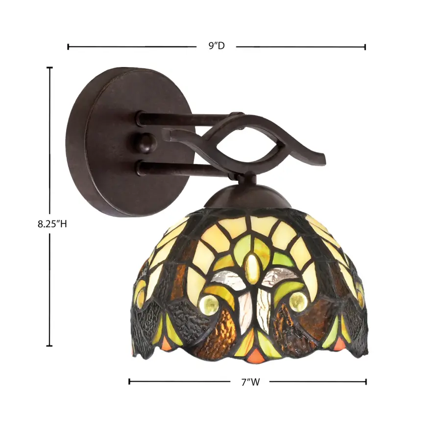 Revo 1-Light Wall Sconce with Ivory Cypress Art Glass - Image 2