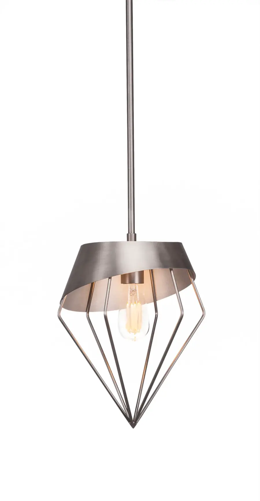 Neo 1 Light Stem Pendant with Clear Antique LED Bulb - Image 1