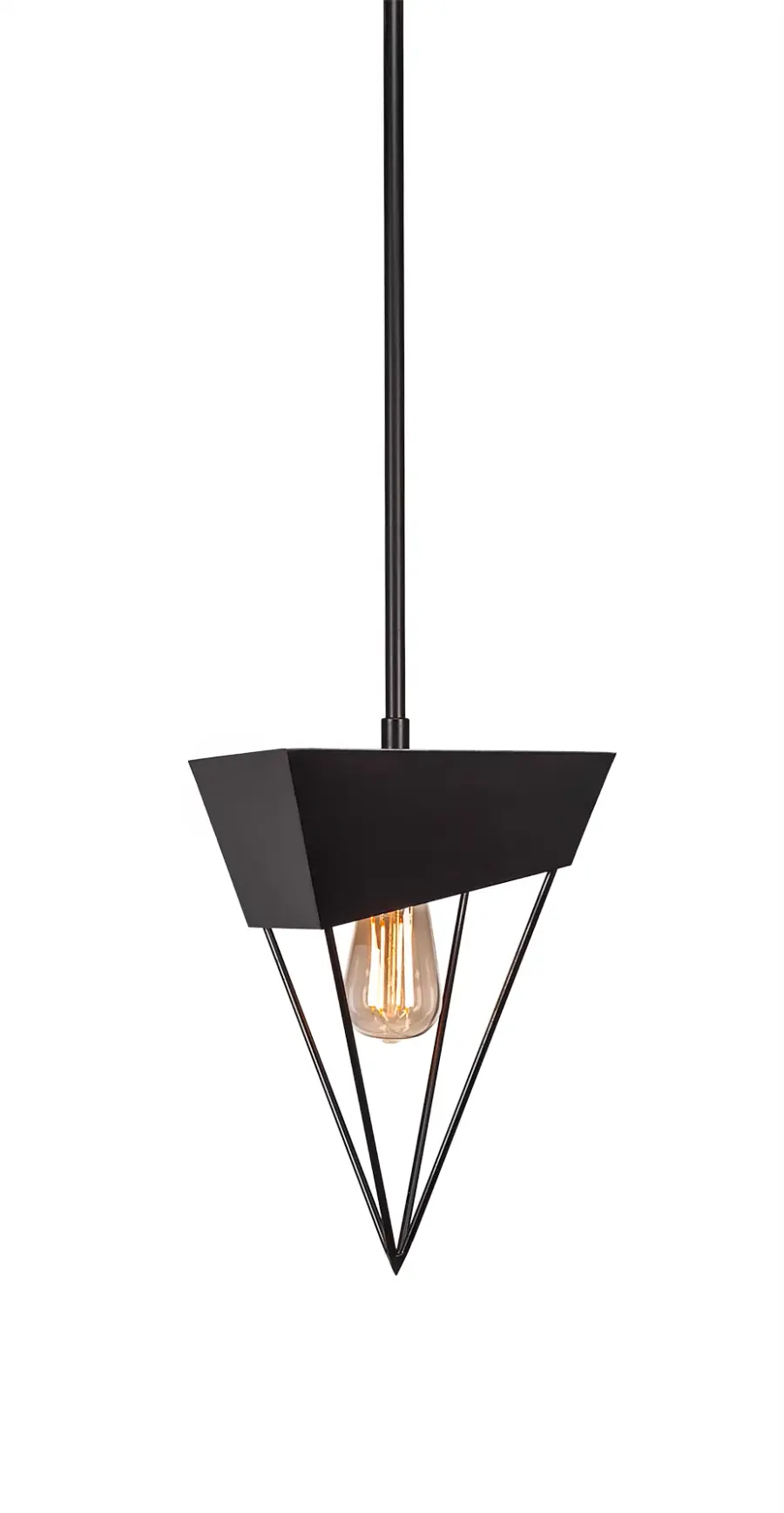 Neo 1 Light Stem Pendant with Amber Antique LED Bulb - Image 1