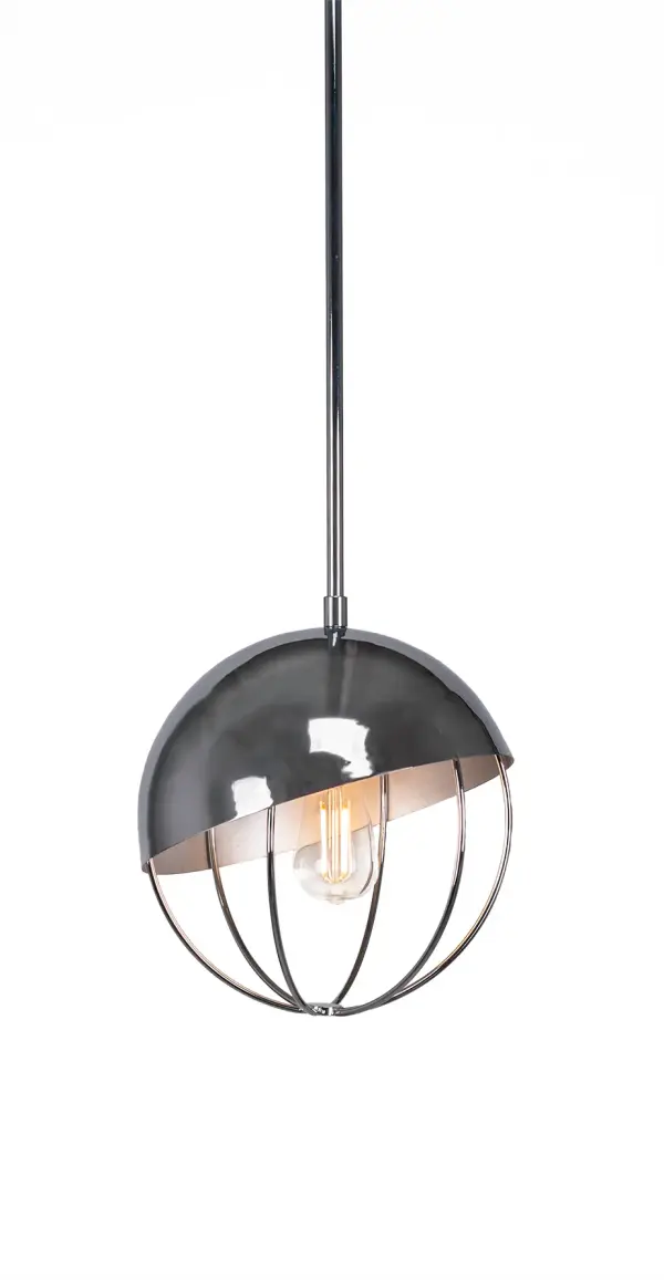 Neo 1 Light Stem Pendant in Chrome with Clear Antique LED Bulb - Image 1