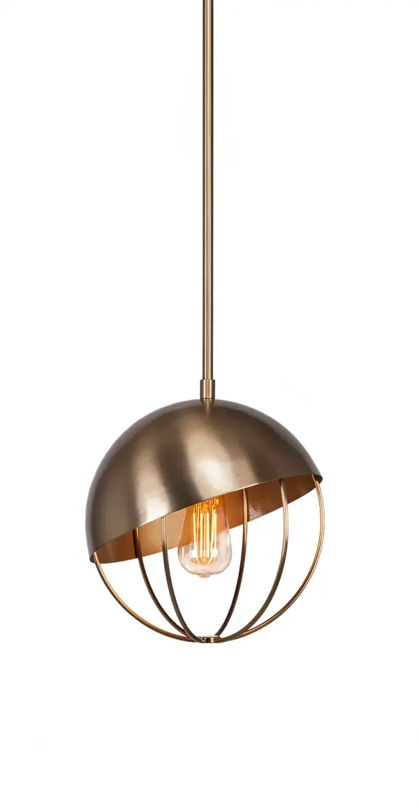 The Neo Pendant combines warm brass tones with clean lines for a versatile look. Its compact 9.75" width makes it perfect for task lighting or clustered installations. The included amber LED bulb adds vintage charm while providing energy-efficient illumination.