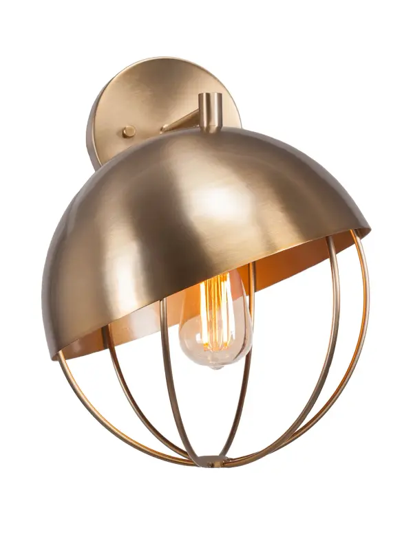 The Neo Wall Sconce combines vintage charm with contemporary design, featuring a rich New Age Brass finish and included Amber Antique LED bulb. Its compact 9.75" width and up/down mounting flexibility make it ideal for various spaces.