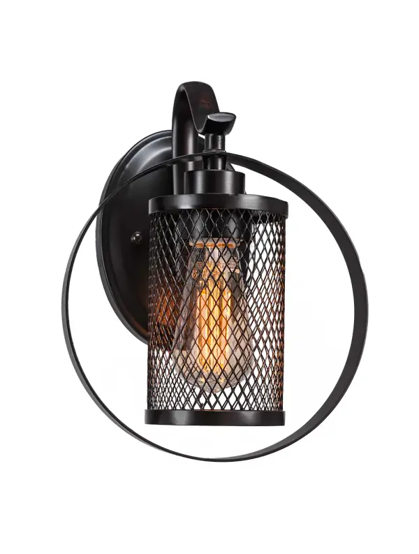 Elegant Espresso Wall Sconce with Warm Amber LED Lighting