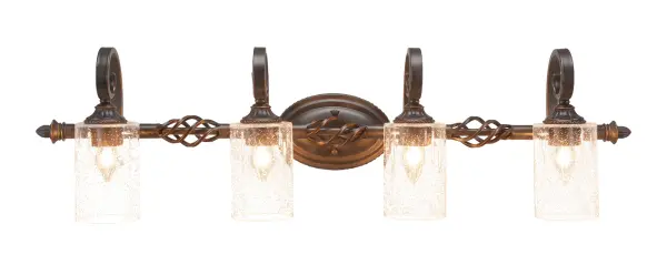 Elegante 4 Light Bath Bar in Dark Granite with Clear Bubble Glass - Image 1