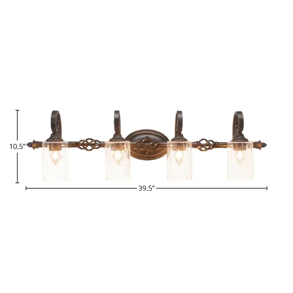 Elegante 4 Light Bath Bar in Dark Granite with Clear Bubble Glass - Image 2
