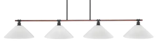 Blacksmith 4-Light Island Chandelier with White Marble Glass - Image 1
