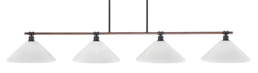 Blacksmith 4-Light Island Chandelier with White Marble Glass - Image 1