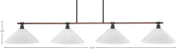 Blacksmith 4-Light Island Chandelier with White Marble Glass - Image 2