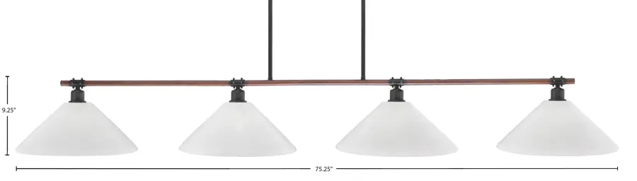 Blacksmith 4-Light Island Chandelier with White Marble Glass - Image 2