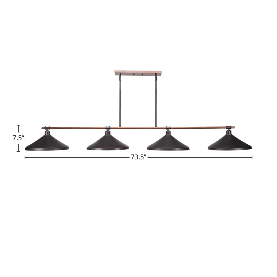 Blacksmith 4-Light Island Pendant in Dark Granite - Image 2