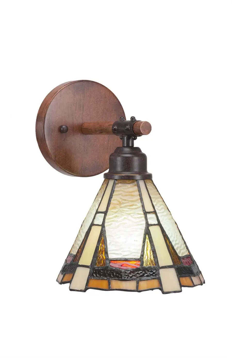 Blacksmith Wall Sconce with Zion Art Glass - Image 1