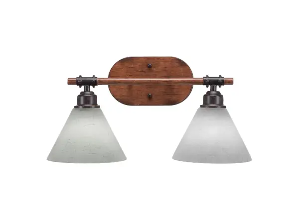 Blacksmith 2 Light Bath Bar with White Muslin Glass - Image 1