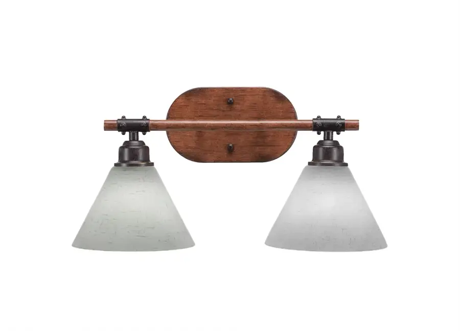 Blacksmith 2 Light Bath Bar with White Muslin Glass - Image 1