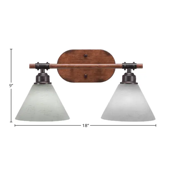 Blacksmith 2 Light Bath Bar with White Muslin Glass - Image 2