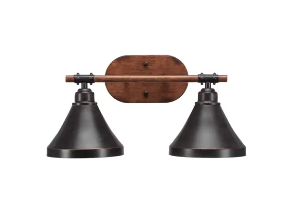 Blacksmith 2-Light Bath Bar in Dark Granite - Image 1