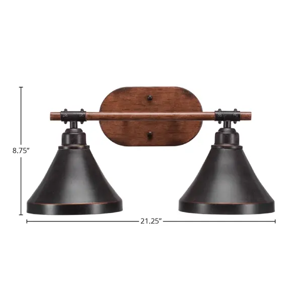 Blacksmith 2-Light Bath Bar in Dark Granite - Image 2