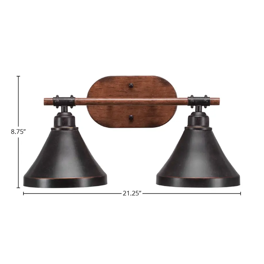 Blacksmith 2-Light Bath Bar in Dark Granite - Image 2