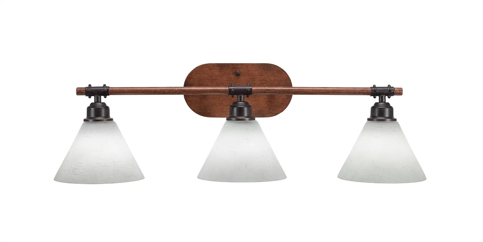 Blacksmith 3-Light Bath Bar with White Muslin Glass