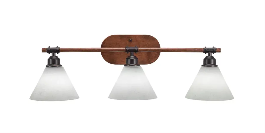 Blacksmith 3-Light Bath Bar with White Muslin Glass - Image 1