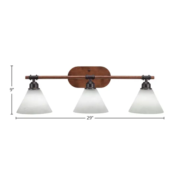 Blacksmith 3-Light Bath Bar with White Muslin Glass - Image 2