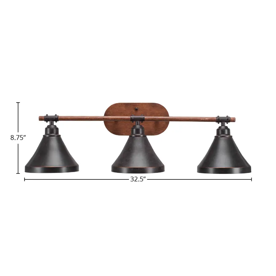 Blacksmith 3-Light Bath Bar in Dark Granite - Image 2