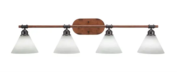 Blacksmith 4 Light Bath Bar with White Muslin Glass - Image 1