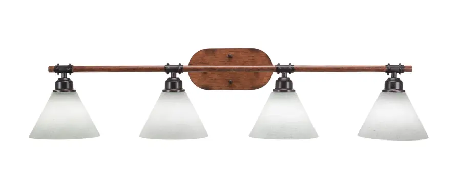Blacksmith 4 Light Bath Bar with White Muslin Glass - Image 1
