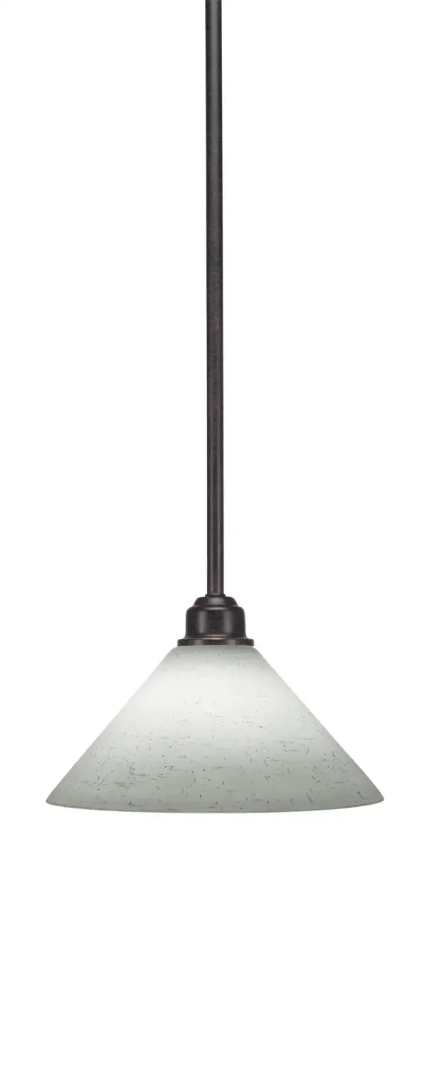 Blacksmith Stem Hung Mini Pendant with White Muslin Glass - Image 1