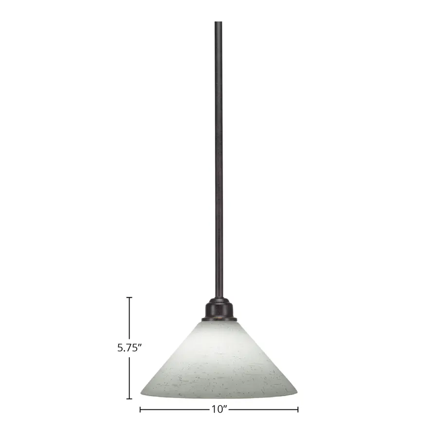 Blacksmith Stem Hung Mini Pendant with White Muslin Glass - Image 2