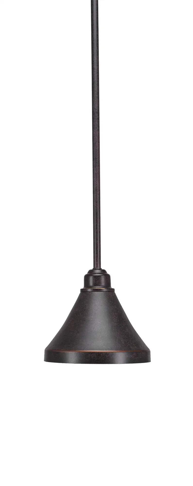 Blacksmith Stem Hung Mini Pendant with Dark Granite Shade - Image 1