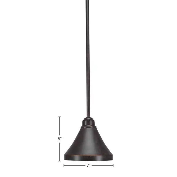 Blacksmith Stem Hung Mini Pendant with Dark Granite Shade - Image 2