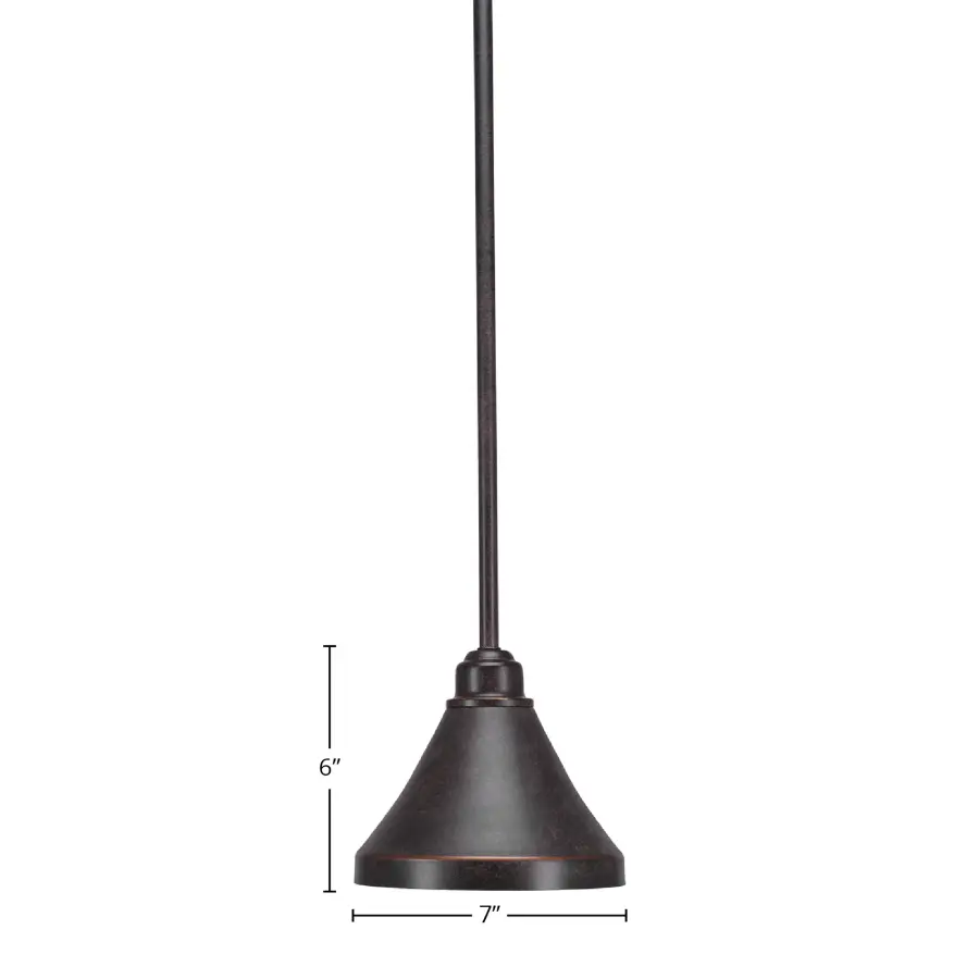 Blacksmith Stem Hung Mini Pendant with Dark Granite Shade - Image 2
