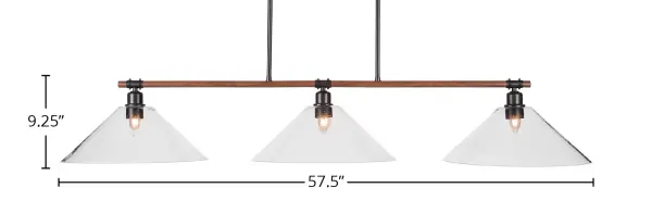 Blacksmith 3-Light Island Pendant with Clear Bubble Glass - Image 2