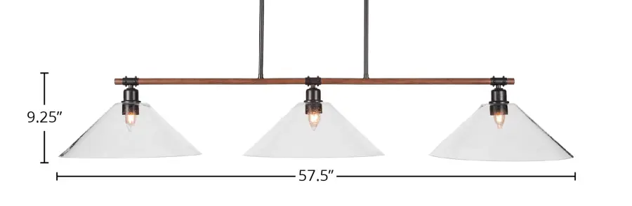 Blacksmith 3-Light Island Pendant with Clear Bubble Glass - Image 2