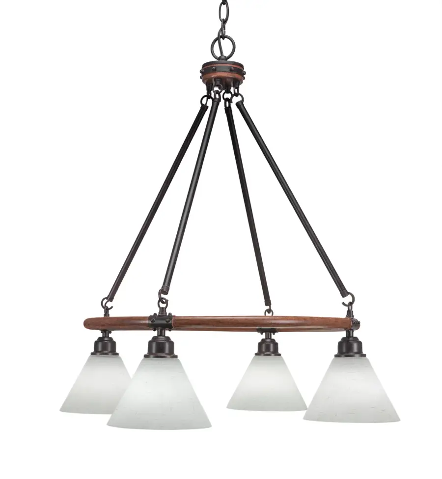 Blacksmith 4-Light Downlight Chandelier with White Muslin Glass - Image 1
