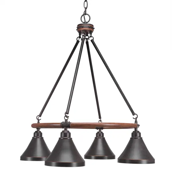 Blacksmith 4-Light Downlight Chandelier in Dark Granite - Image 1