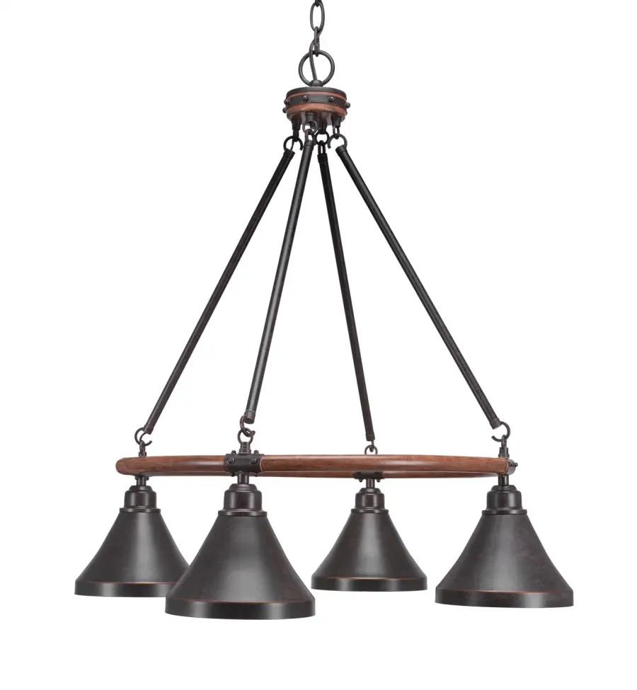 Blacksmith 4-Light Downlight Chandelier in Dark Granite - Image 1