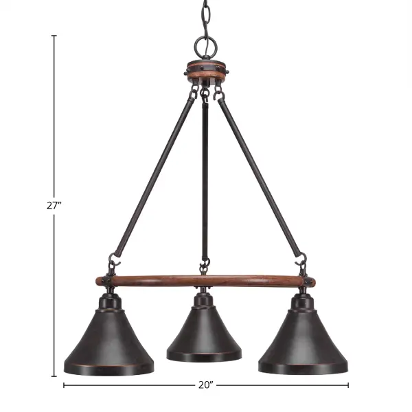 Blacksmith 3-Light Downlight Chandelier in Dark Granite - Image 2