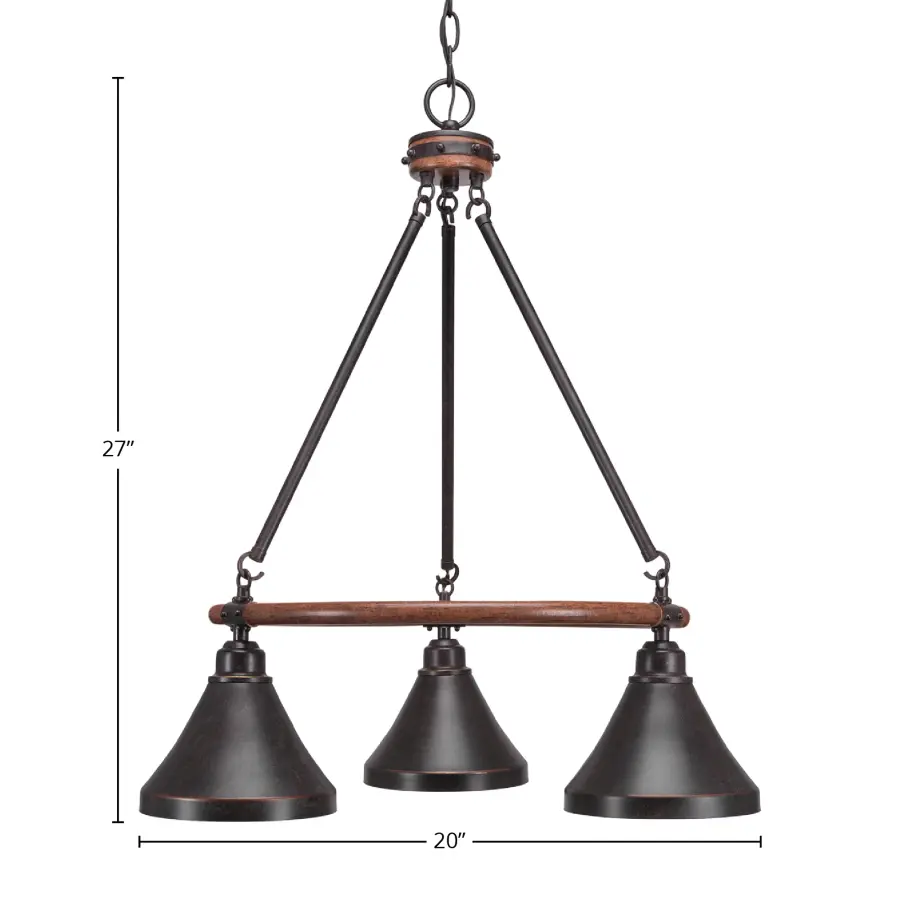 Blacksmith 3-Light Downlight Chandelier in Dark Granite - Image 2
