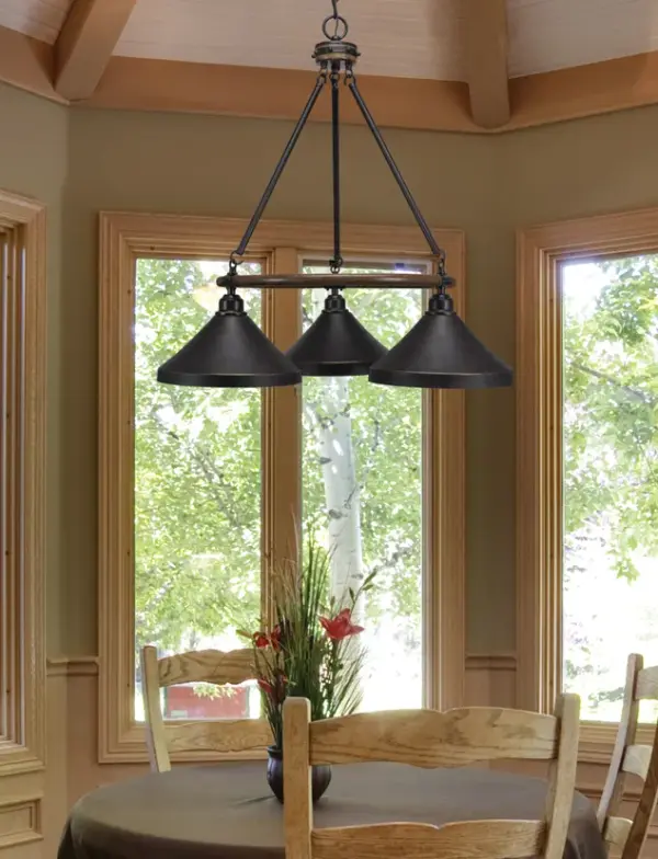 Blacksmith 3-Light Downlight Chandelier with Dark Granite Cone Shades - Image 3