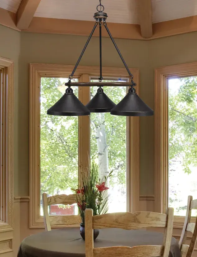 Blacksmith 3-Light Downlight Chandelier with Dark Granite Cone Shades - Image 3