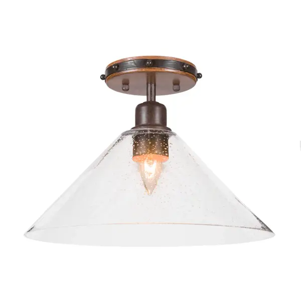 Blacksmith Semi-Flush with Clear Bubble Glass - Image 1