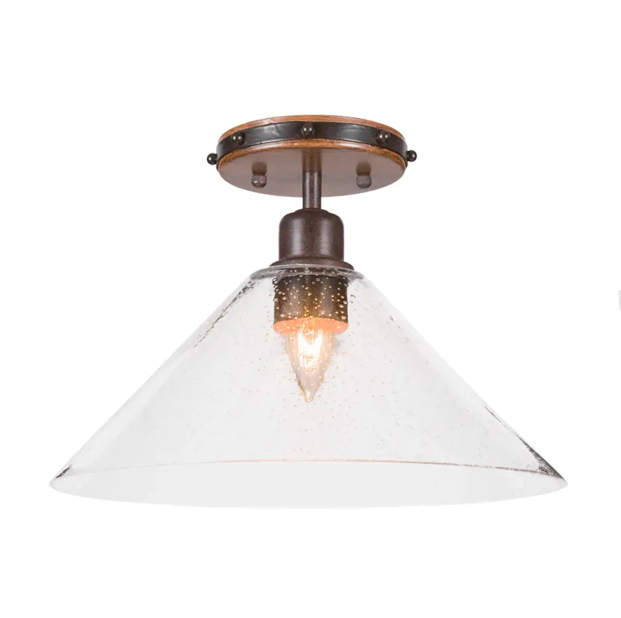 Blacksmith Semi-Flush with Clear Bubble Glass - Image 1