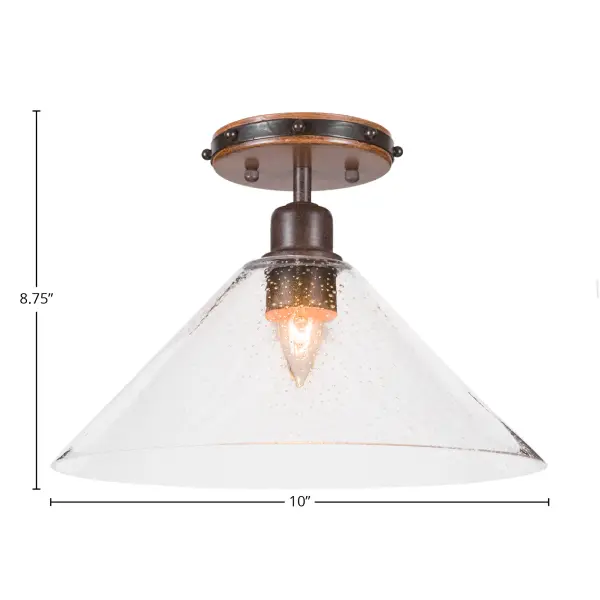 Blacksmith Semi-Flush with Clear Bubble Glass - Image 2
